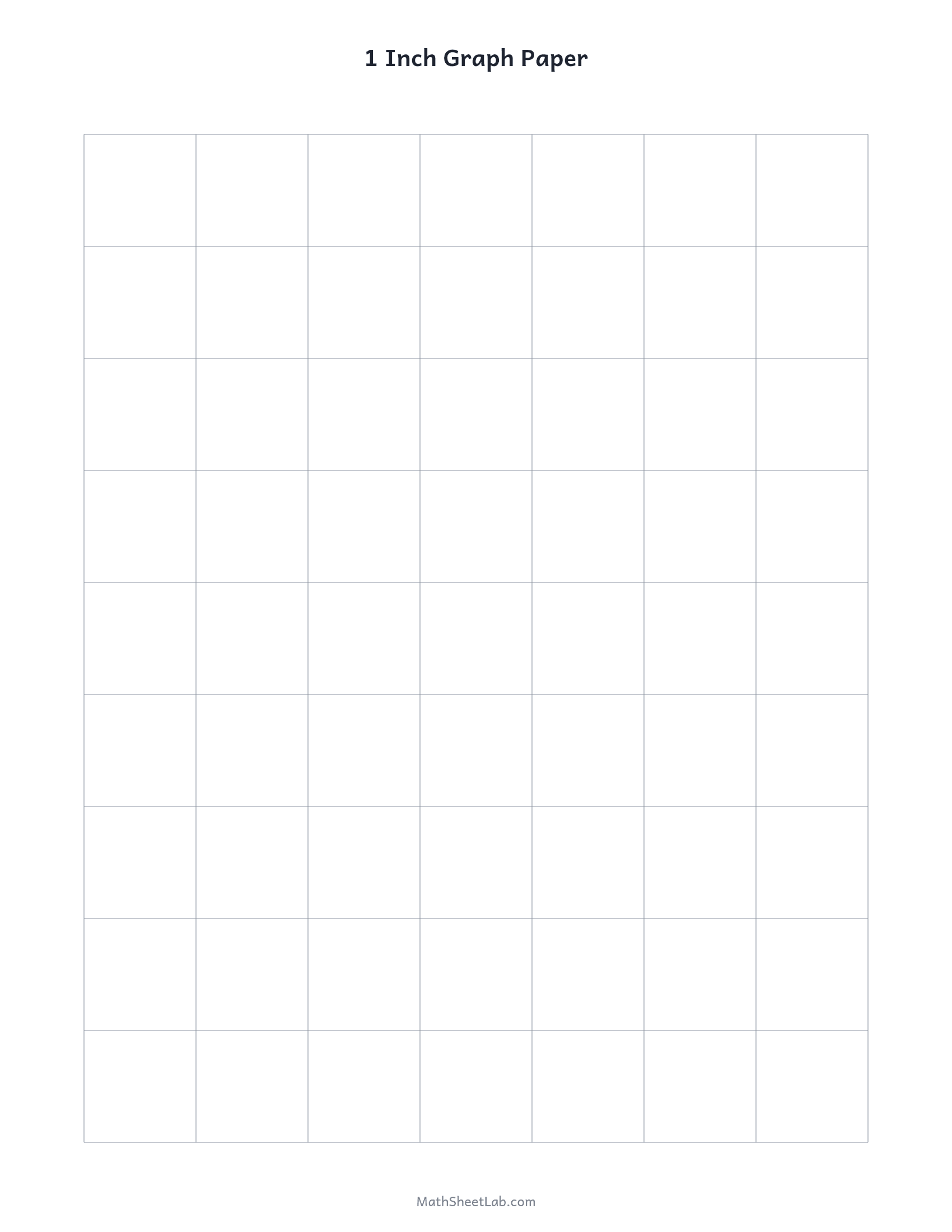 1 inch graph paper — free printable PDF preview